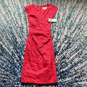 NWT Nicole Miller Artelier Cotton Metal Short Sleeve Wrap Dress